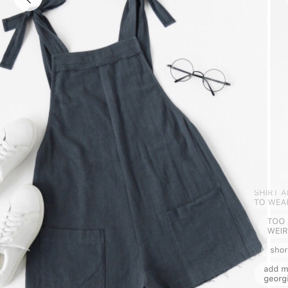 Self tie hem pinafore romper
